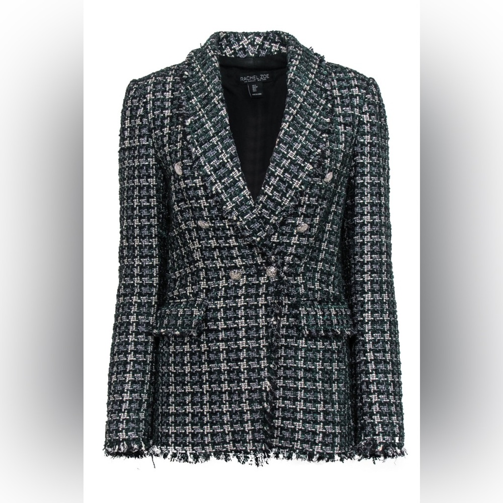 Rachel Zoe Black and White Tweed Blazer